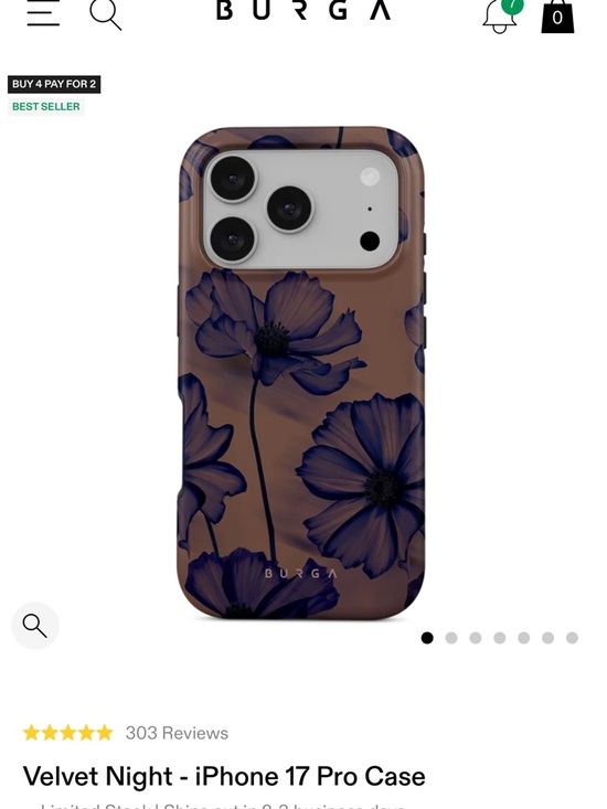 BURGA iphone17 pro case - velvet night-